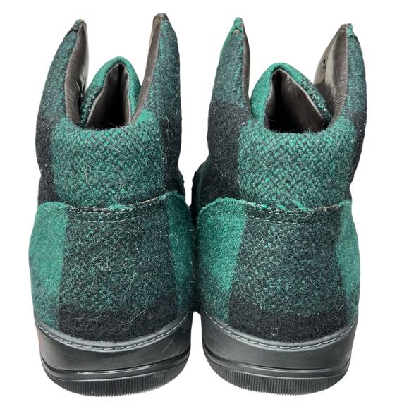 Lanvin Men’s Plaid Green Black High Top Sneakers Size 11 main image 4